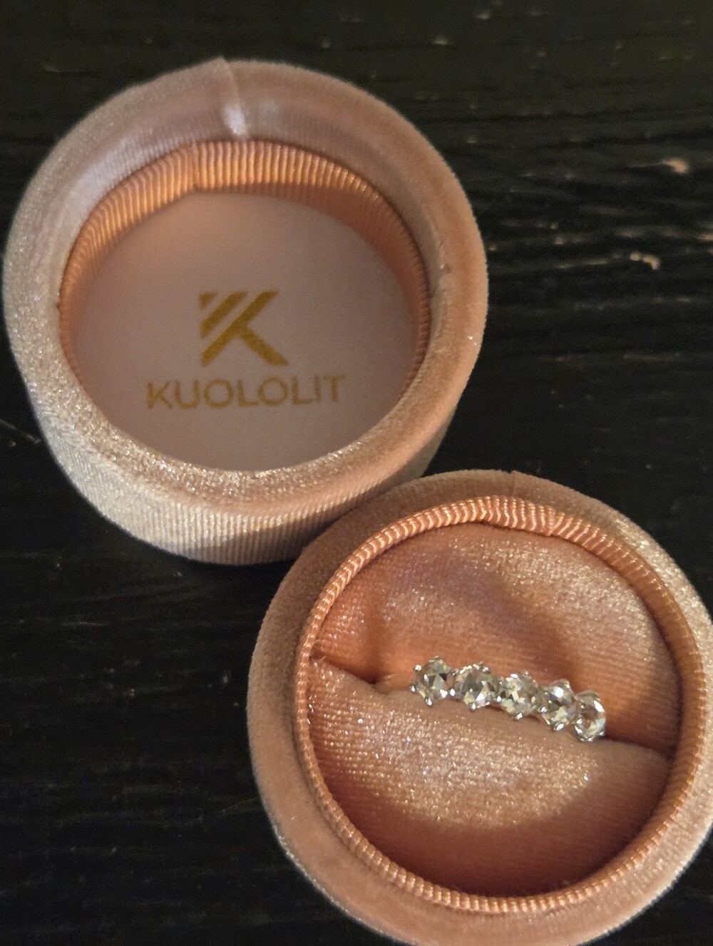 Kuololit 1.5 CTW Rose Cut Moissanite Ring Sterling Silver